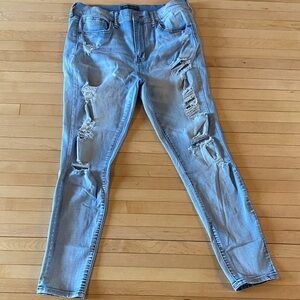 Aeropostale Ripped Light Blue Skinny Jeans